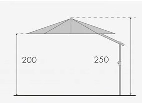 EXPERT 350P - parasol ogrodowy z drążkiem bocznym : Substancja Desen - T821