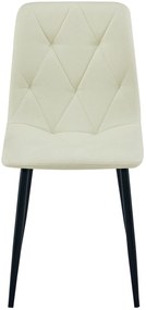 Beżowe krzesło tapicerowane z czarnymi nogami D0-M97