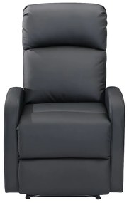 Fotel typu relaks ISAO ze skóry ekologicznej – Kolor czarny