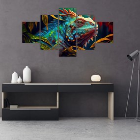 Obraz - Kolorowa iguana (125x70 cm)