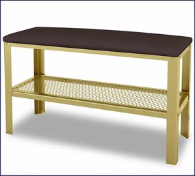 Nowoczesne siedzisko z metalowym stelażem złoty + wenge - Sagal 3X