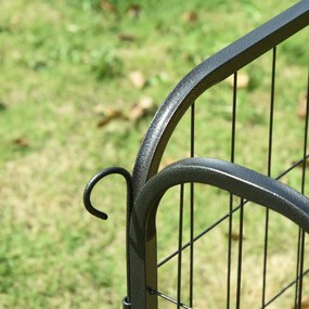 PawHut Wybieg dla zwierząt metalowa bramka konfigurowalny czarny 79x100cm | Aosom PL