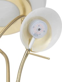 Lampa podłogowa mosiężna z lampką do czytania, w tym LED i ściemniacz - Empoli