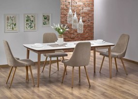 Biały stół rozkładany Barr 90–190 cm MDF – nowoczesny, lite drewno bukowe, kompaktowy