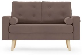 Ciemnobrązowa 2-osobowa sofa MANDI