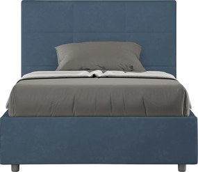 Łóżko bez stelaża tapicerowane 120x200 microfibra niebieski Mika