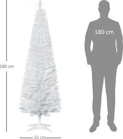 Choinka 390 gałązek jodła z plastikowym stojakiem, biały | Aosom PL