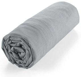 Szare prześcieradło z bawełny organicznej z gumką 140x190 cm Biolina – douceur d'intérieur