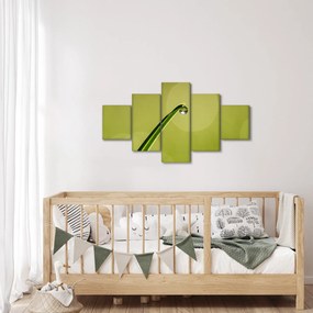 Obraz kropli wody na trawie (125x70 cm)