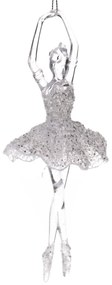 Dekoracja wisząca Ballerine przezroczysta, 5 x 17cm