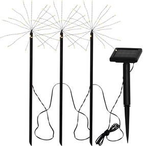 Zestaw 3 ogrodowych lamp solarnych LED Star Trading Firework, wys. 40 cm