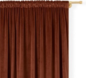 Zasłona gotowa welurowa na taśmie 140x250 BRĄZOWA velvet żabki tunel Virella