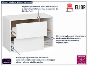 Szafka pod umywalkę nablatową biała + dąb sonoma D6-L31