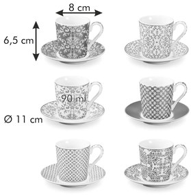 Porcelanowe filiżanki w kolorze złota zestaw 6 szt. My Coffee – Tescoma