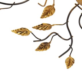 W stylu vintage lampa sufitowa czarna ze złotem 50 cm 3-światła - Foglie klasyczny/Antyczny Oswietlenie wewnetrzne