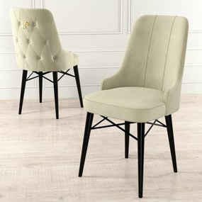 Zestaw krzeseł do jadalni Pare Cream and Black, 4szt.
