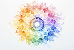 Fototapeta - Tęczowa mandala (196x136 cm)