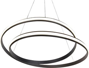 Nowoczesna lampa wisząca czarna 74 cm z LED - Rowan