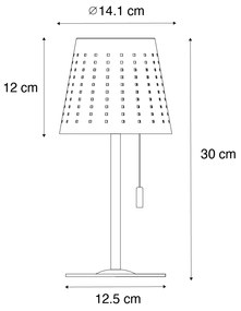 Zewnetrzna Zestaw 2 lamp stołowych białych w tym LED 3-stopniowy ściemniacz ładowanie i energia słoneczna - FerreDesignerski Oswietlenie zewnetrzne