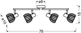 Biała skandynawska lampa sufitowa listwa - K091 Sentopia 3X