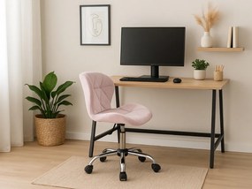 Zestaw do biura stół TAYLOR SONOMA 100x50 cm + krzesło biurowe AVOLA VELVET pudrowy roz