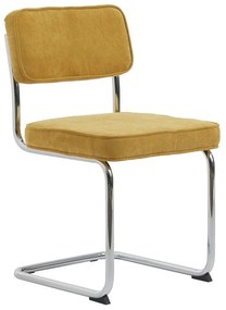 Żółte sztruksowe krzesło Rupert – Unique Furniture