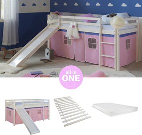 Łóżko piętrowe 90x200 cm Różowe