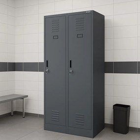 Szafa socjalna czterokomorowa Kacper 80x50x180 cm, antracyt