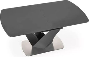 Stół Palermo 160-200x90 – rozkładany stół z ciemno-popielatym blatem wykonanym z MDF lakierowany, srebrna podstawa