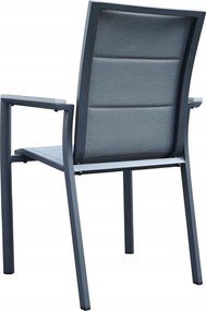 Krzesło Ogrodowe Grafit 56x65x88 cm Szara Szybkoschnąca Tkanina Nowoczesny