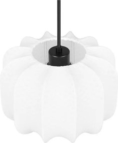 Biała metalowa lampa wisząca z tekstylnym kloszem ø 25 cm Madleine – Reality