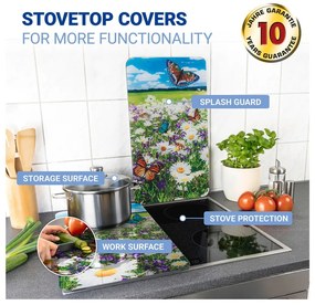 Płyty ochronne na kuchenkę ze szkła hartowanego zestaw 2 szt. 52x30 cm Summer Meadow – Maximex