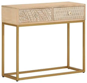 Konsola ze złotym stelażem w stylu glamour - Timini
