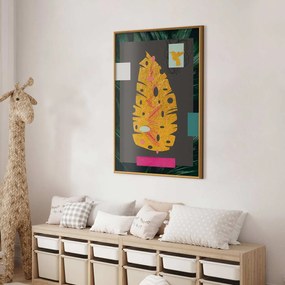 Plakat złotą liść 29,7x42 cm z ramą złotą bez marginesu ARTGEIST B