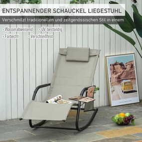 Krzesło Bujane Outsunny Fotel Ogrodowy Metalowa Siatka Komfort i Design Czarny Jasnoszary | Aosom PL