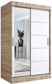 Szafa przesuwna 120 cm dąb sonoma + biel W0-P88