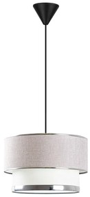 Lampa wisząca w szaro-srebrnym kolorze z tekstylnym kloszem ø 30 cm Cake – Opviq lights