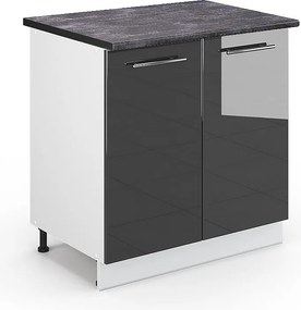 Szafka pod zlew antracyt wysoki połysk 80x60x82 fame-line