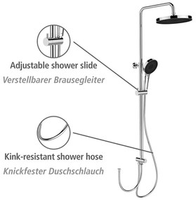 Zestaw prysznicowy ze stali nierdzewnej w kolorze błyszczącego srebra 120 cm Soft Water – Wenko