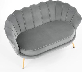 Tapicerowana sofa z oparciem w kształcie muszli Amorinito XL