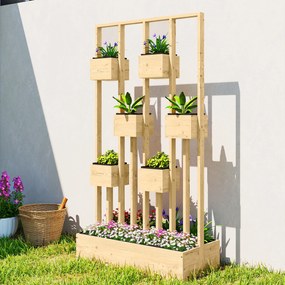 Outsunny Podwyższona grządka z kratownicą, drewniana skrzynia na rośliny, 90 x 45 x 170 cm | Aosom PL