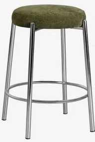 Wysoki Tapicerowany Stołek Z Żelaza Zantria ↑65 Cm & Szenil Sage Green - Sklum