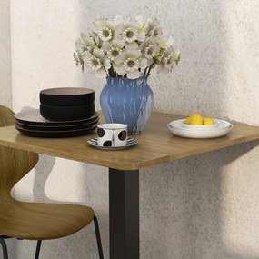 HOMCOM Stół jadalniany Kwadratowy stół kuchenny dla 2 osób z blatem w optyce drewna stalową podstawą 70 x 70 x 75 cm Ciemnobrązowy | Aosom PL