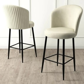 Zestaw krzeseł barowych Fora Cream and Black, 6 szt., 6 szt.