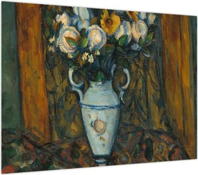 Obraz na szkle - Paul Cézanne, Vase of Flowers, reprodukcje (70x50 cm)