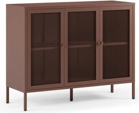 Bordowa metalowa komoda 121x90x40 cm Fayna – Marckeric