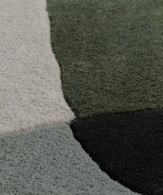 Dywan wełniany Dune ręcznie tkany Łagodne Formy Zielony koło 300x300 cm