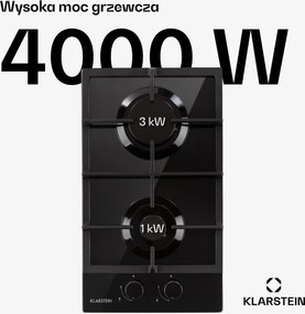 Klarstein Ignito 30cm Płyta gazowa 2 palniki Czarny