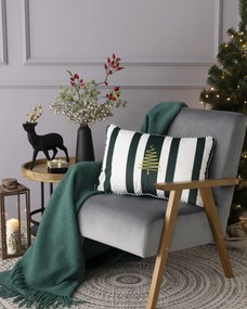 Poszewka na poduszkę Green &amp; White Noel 60x40 cm
