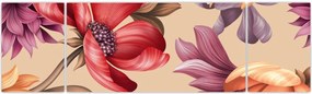 Obraz - Vintage Flowers (170x50 cm)